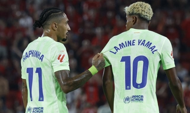 Lamine y Raphinha con el FC Barcelona