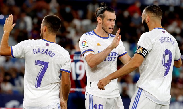 Gareth Bale celebra un tanto con el Real Madrid