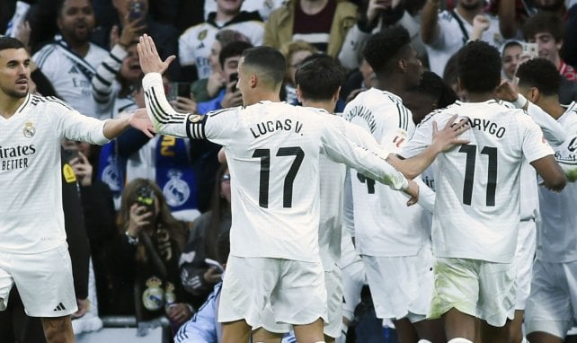 Los jugadores del Real Madrid celebran un gol