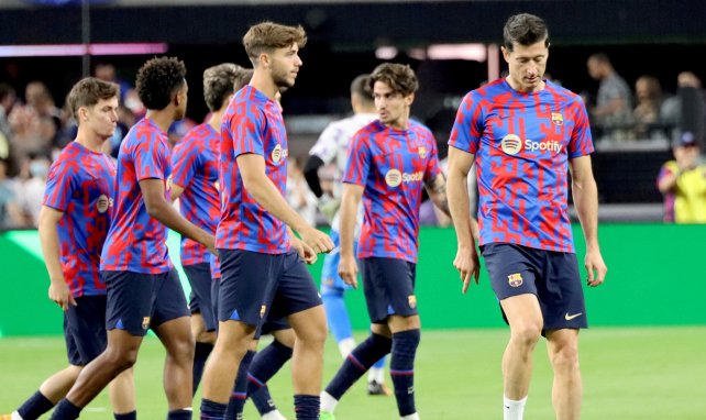 Jugadores del FC Barcelona en un entrenamiento