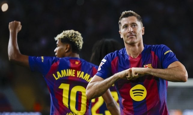 Robert Lewandowski celebra un gol