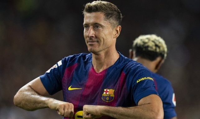 Robert Lewandowski con el FC Barcelona