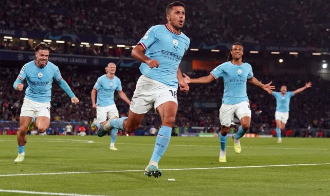 Rodri celebra con el Manchester City
