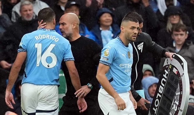 Guardiola y Rodri con el City