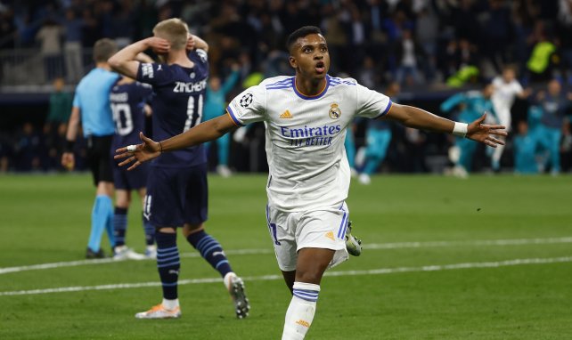 Rodrygo celebra el 1-1 ante el Manchester City