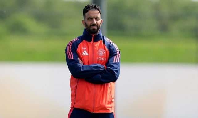 Rúben Amorim entrenando al Manchester United.