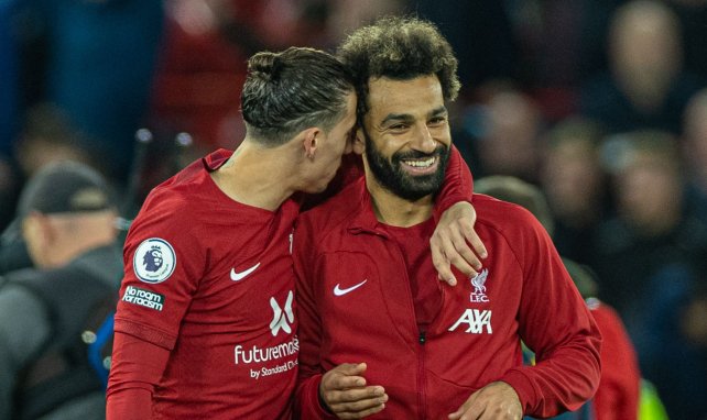 Mohamed Salah celebra con el Liverpool