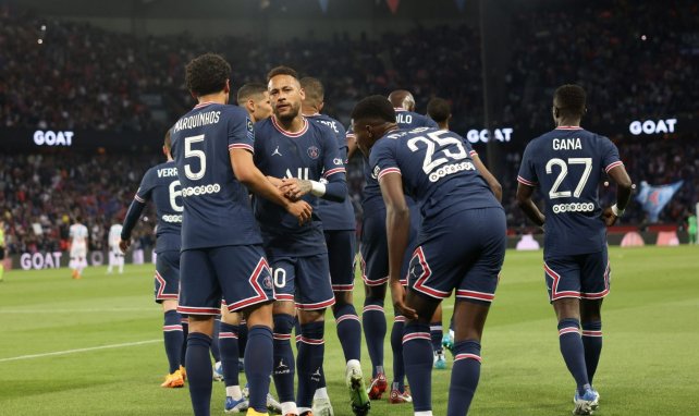 El PSG celebra uno de sus goles ante el Olympique de Marsella