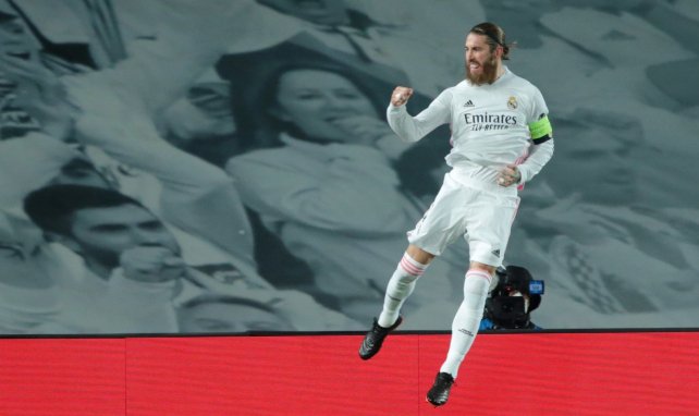 Sergio Ramos celebra un gol para el Real Madrid