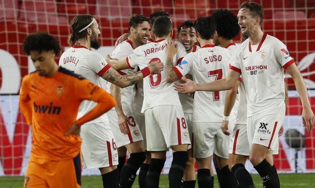 El Sevilla celebra un gol