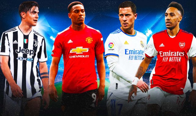 Paulo Dybala (Juventus), Anthony Martial (Manchester United), Eden Hazard (Real Madrid) y Pierre-Emerick Aubameyang (Arsenal)