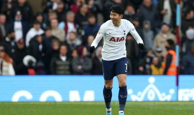 Heung-Min Son celebrando un gol con el Tottenham