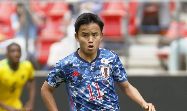 Takefusa Kubo, durante un partido con la Selección de Japón