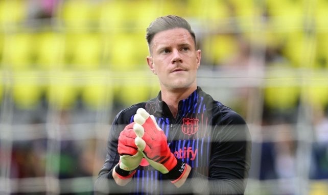 Marc-André ter Stegen en un calentamiento.