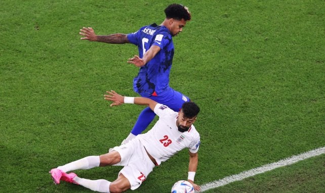 Weston McKennie, en acción con Estados Unidos ante Irán