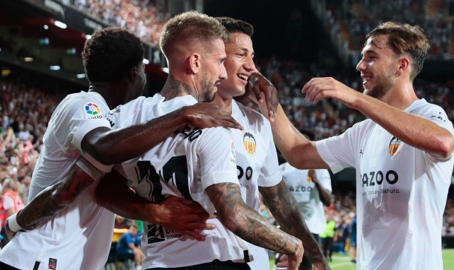 Los jugadores del Valencia celebran un gol ante el Getafe
