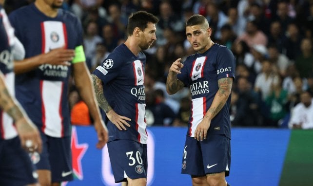 Verratti conversa con Leo Messi