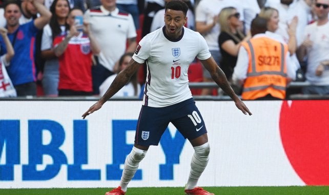 Jesse Lingard celebra un gol con la Selección de Inglaterra