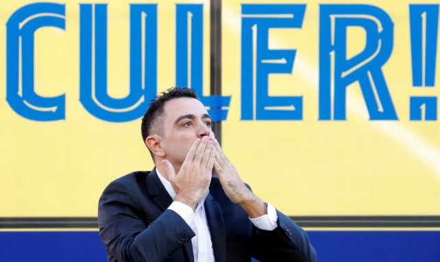 Xavi, en su presentación con el FC Barcelona